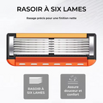 ProShave 6 – Lames de rasoir à 6 lames en lots de 24/48 pièces. Rasage classique et sûr avec six lames pour précision, confort et longue durée de vie
