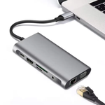 Adaptateur USB-C 11 en 1 HDTV 4K pour PC, MacBook et Tablette...