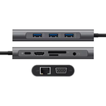 Adaptateur USB-C 11 en 1 HDTV 4K pour PC, MacBook et Tablette...