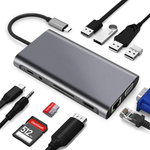 Adaptateur USB-C 11 en 1 HDTV 4K pour PC, MacBook et Tablette...